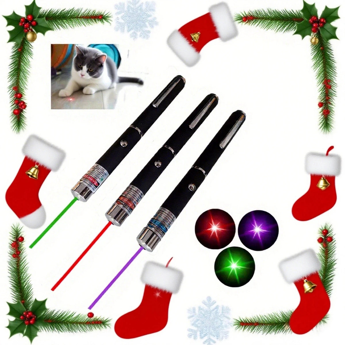Handheld LED Flashlight, Funny Interactive Toy for Pets, Cat Play Accessories Holiday Present