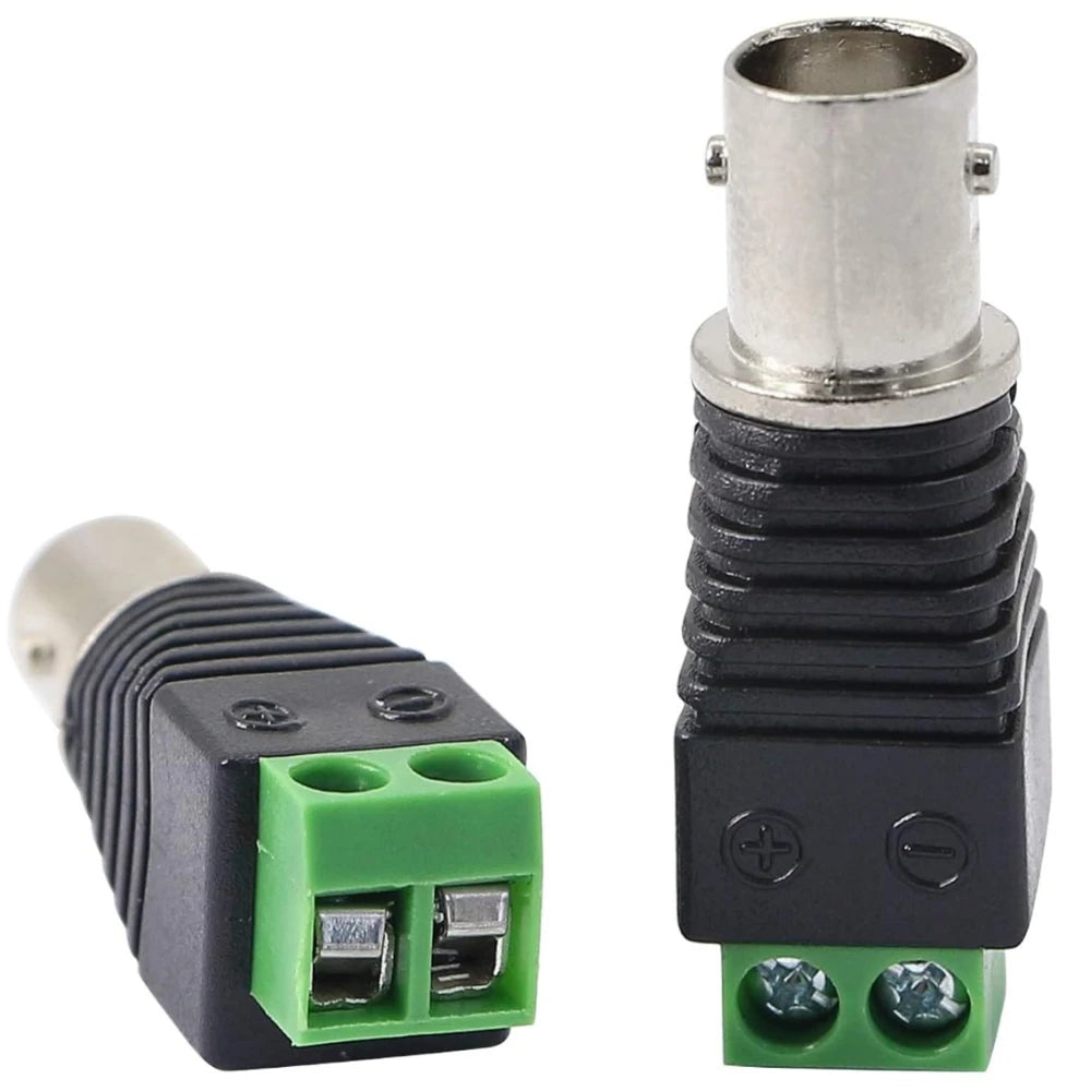 10PCS BNC Female Green Terminal Connector Q9 Solderless Screw CCTV Video Positive Negative Terminal Plug