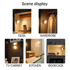 Night Light USB Motion Sensor Charging Round Energy-saving LED Lamp Bedroom Light Corridor Home Bathroom Wall Lights Night Light