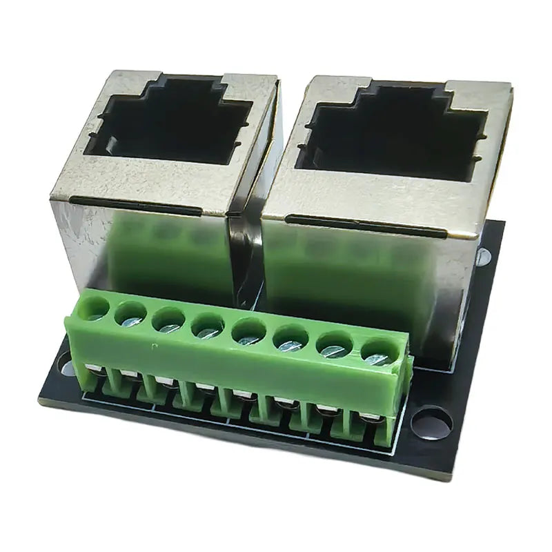 2 Ports RJ45 Female to 3.5mm 8P Screw Terminal Ethernet Adapter Board LAN Port Wiring Terminal Breakout Module