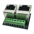 2 Ports RJ45 Female to 3.5mm 8P Screw Terminal Ethernet Adapter Board LAN Port Wiring Terminal Breakout Module