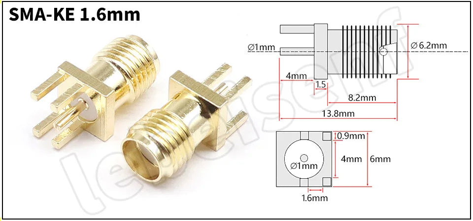 SMA Female Jack Male Plug Adapter Solder Edge PCB Straight Right angle Mount RF Copper Connector Plug Socket