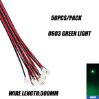 0402 0603 SMD Lamp Wired Micro Led Pre-Soldered Micro Litz Wired Chip 30cm 3V Railway Model Scenes 50pcs/Lot