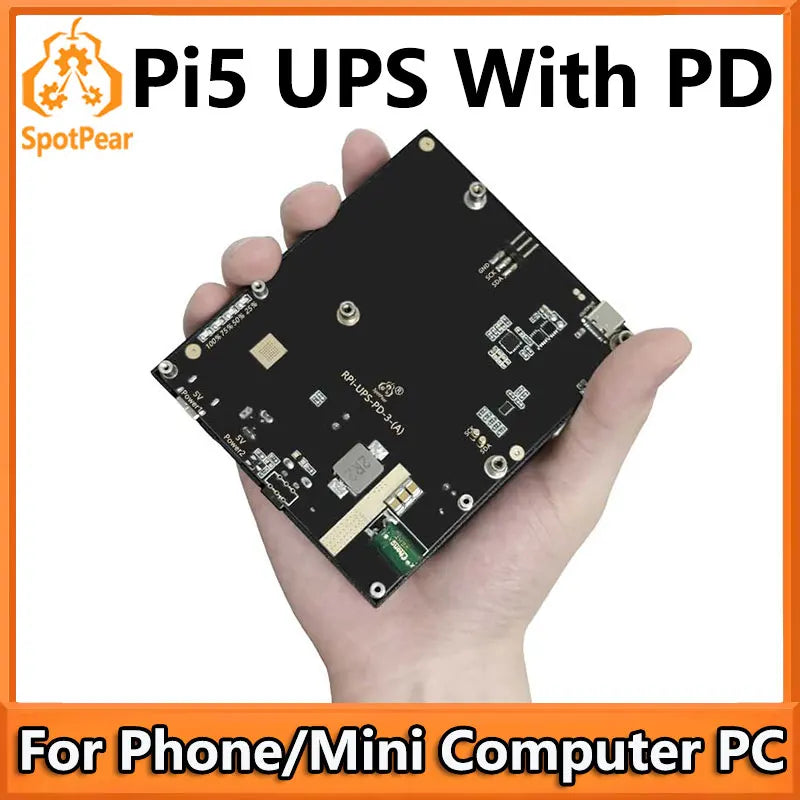 Raspberry Pi 5 / 4B UPS With PD Trigger Activation Uninterruptible Power Bank Supply 5V/5A 25W Also For Phone/Mini Computer PC
