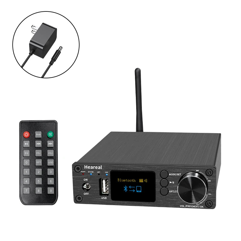 HiFi Bluetooth 5.3 Audio Receiver DAC Preamp with ESS9018K2M, 32bit/192kHz, Optical Coaxial Input, RCA/3.5mm Output