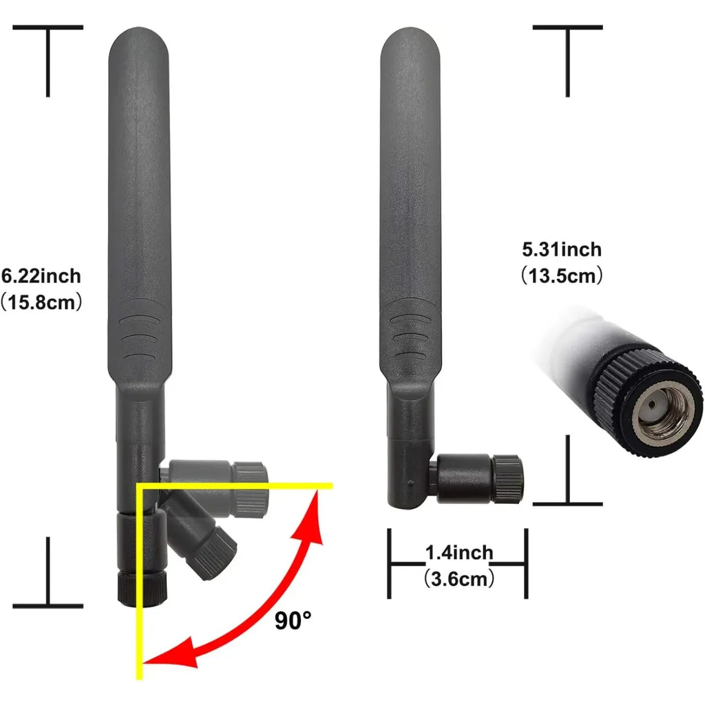 2 X 8dBi Dual Band 2.4GHz 5.8GHz Antenna RP-SMA Male + 2 X 15CM SMA Male to I-P-E-X-MHF4 Pigtail Cable for M.2 NGFF WiFi WLAN Ca