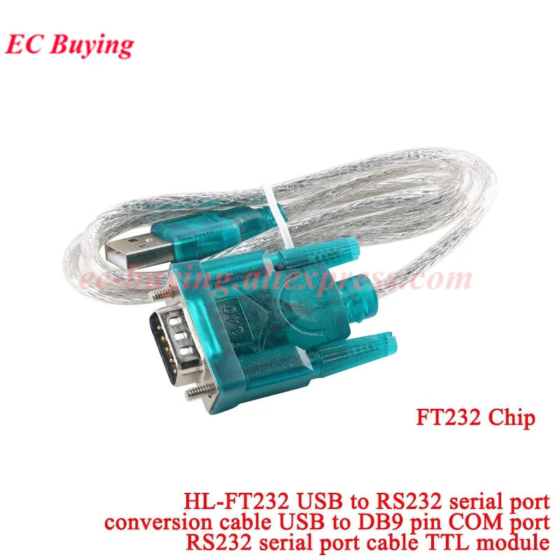 USB to RS232 COM Serial Port RS-232 9 Pin DB9 Data Cable 340 Convertor PDA FT232 PL2303 With Female Adapter WIN10 Windows 8 XP