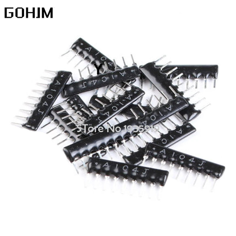 10PCS 5Pin 9Pin Exclusion Network Resistor Array DIP 100R 220R 330R 470R 510R 680R 1K 1.2K 1.5K 2K 2.2K 3.3K 4.7K 10K 100K Ohm