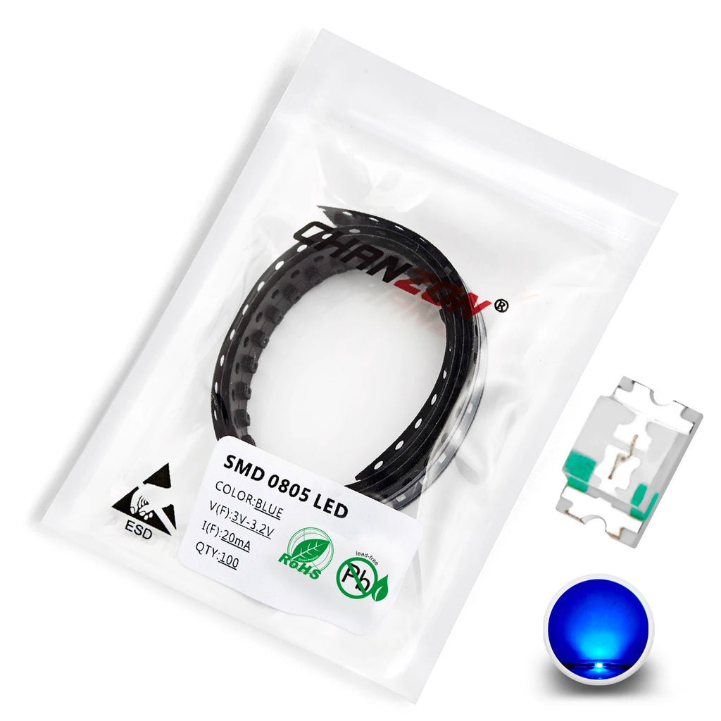 0805 (2012) SMD LED Emitting Diode Kit Lamp Chip Light Beads Warm White Red Green Blue Yellow Orange UV Pink Micro 3V SMT