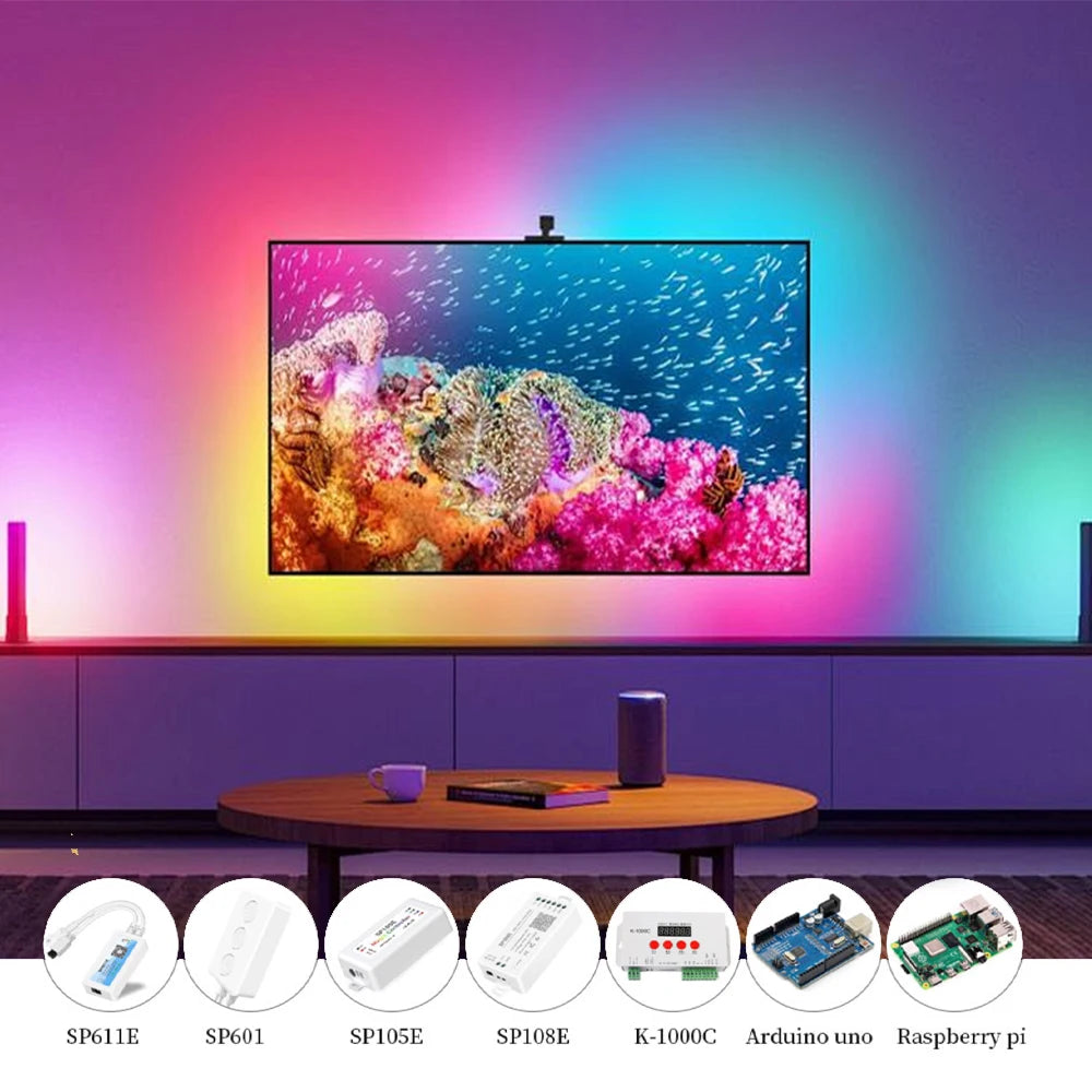 COB LED Light Strip Pixel Addressable 360 480 720 576 LEDs RGB Dream Full Color 12V 24V WS2812B High Density Flexible COB Light