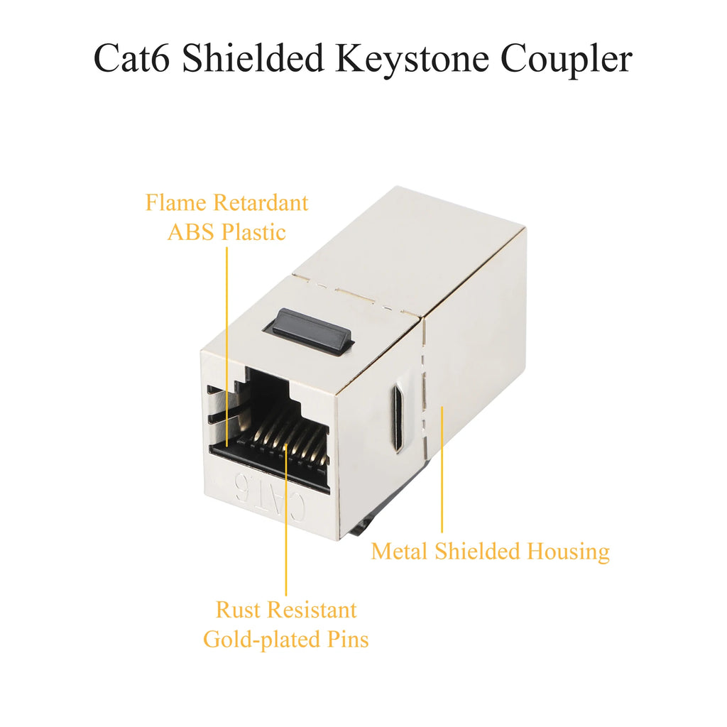 10/25PCS CAT.6/7 Shielded Keystone Jack Rj45 Inline Coupler Female to Female Ethernet Adapter For Blank Patch Panel