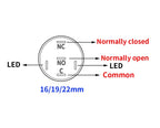 12/16/19/22mm Push Button Switch Oxidized Black Momentary Latching Fixed On Off Power Switch with wire LED Light 5V 12V 24V 220V