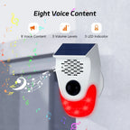 120db Solar Infrared Motion Alarm Sensor Remote Control Siren Strobe Light DIY Voice Announcer Outside Weatherproof PIR Sensor