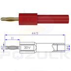 2PCS  Gold Plated 2MM Mini Male Banana Plug To 4MM Female Jack Connector Adapter 2MM To 4MM