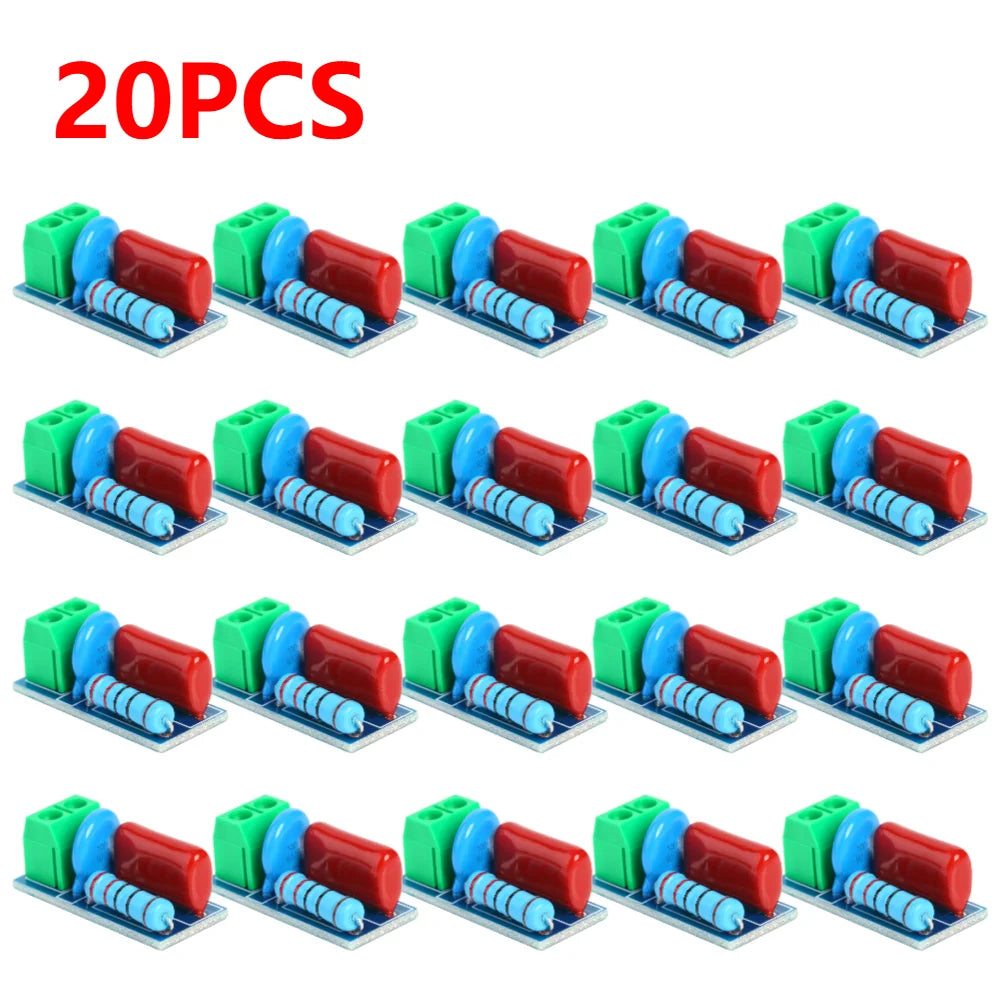 50/20/1PCS RC Absorption Circuit Module Anti-Interference Snubber Circuit Board With varistor For AC/DC 5V-400V Inductive Load