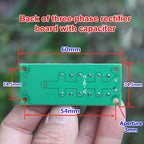 24V 3A Three-Phase Rectifier Bridge Small Generator Rectifier Board Brushless Brush DC Generator Filter Board Module