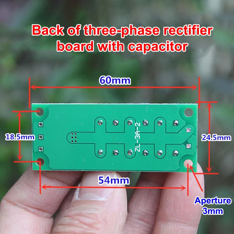 24V 3A Three-Phase Rectifier Bridge Small Generator Rectifier Board Brushless Brush DC Generator Filter Board Module