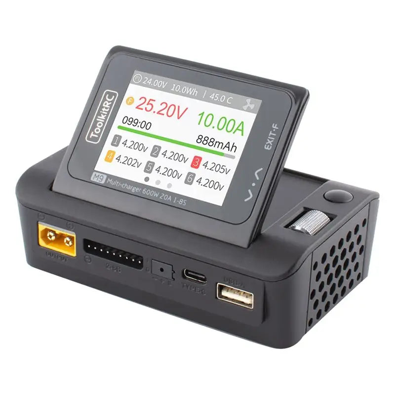 Toolkitrc M9 600W USB Fast Charing DC Smart Adjustable Screen Angle With Audio Function For 1-8S Lipo Lihv Life Battery