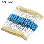 20pcs 2W Metal film resistor 1% 1R~1M 2.2R 4.7R 10R 22R 47R 100R 220R 470R 1K 10K 100K 2.2 4.7 10 22 47 100 220 470 ohm