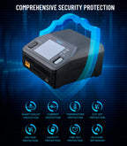 ToolkitRC M8AC Smart Lipo Battery Charger Discharger AC 200W DC 600W 20A for 1-8S LiHV Lipo Battery PD 65W FPV Model Parts Car