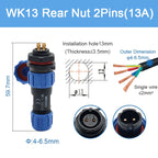 SP13 Waterproof Connector Solder-type IP68 Aviation Plug Socket Set Back Nut Docking Electric Panel Install 2/3/4/5/6/7/9 Pin