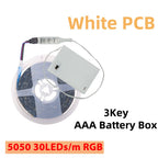 DC 5V RGB LED Strip 5050 30LEDs/m Battery Powered IP21/IP65 IR RF Remote Control Flexible Tape for TV Backlight Room Decor