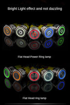 25MM30MM Metal Push Button Switches Power Symbol Waterproof LED Indicator Momentary Latching Start Stop Power On Off Switch