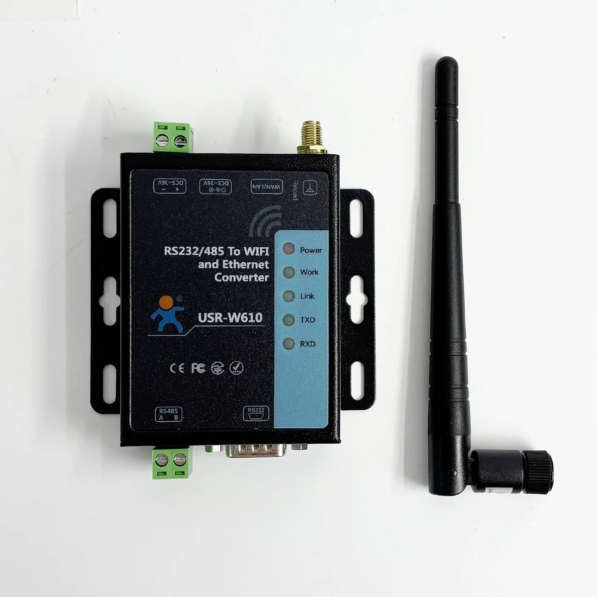 RS485 RS232 Serial to WiFi Device Server Modbus RTU to TCP Ethernet Converter Support Wireless Modbus Gateway Port PUSR USR-W610