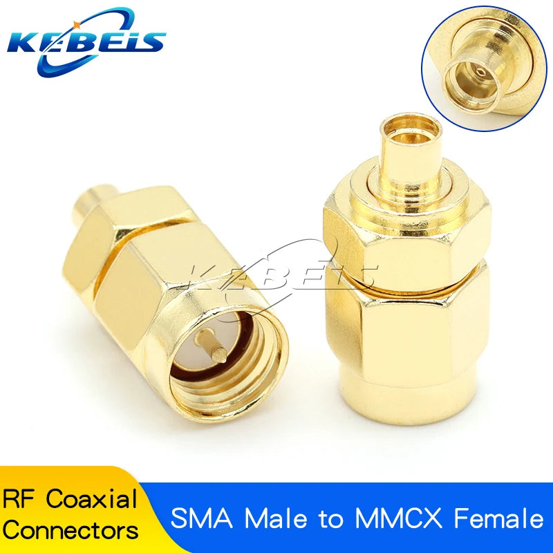 1Pcs SMA to MCX/MMCX Adapter MMCX to SMA Male Plug & Female Jack Straight RF Coaxial Antenna Connector Kit High Quality KEBEIS