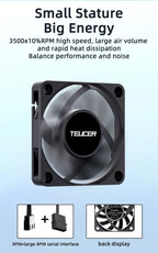 TEUCER UT-60 Slim 60mm PC Case Fan 3500RPM High Airflow CPU Cooler 6/7CM Ultra-thin Cooling Fan