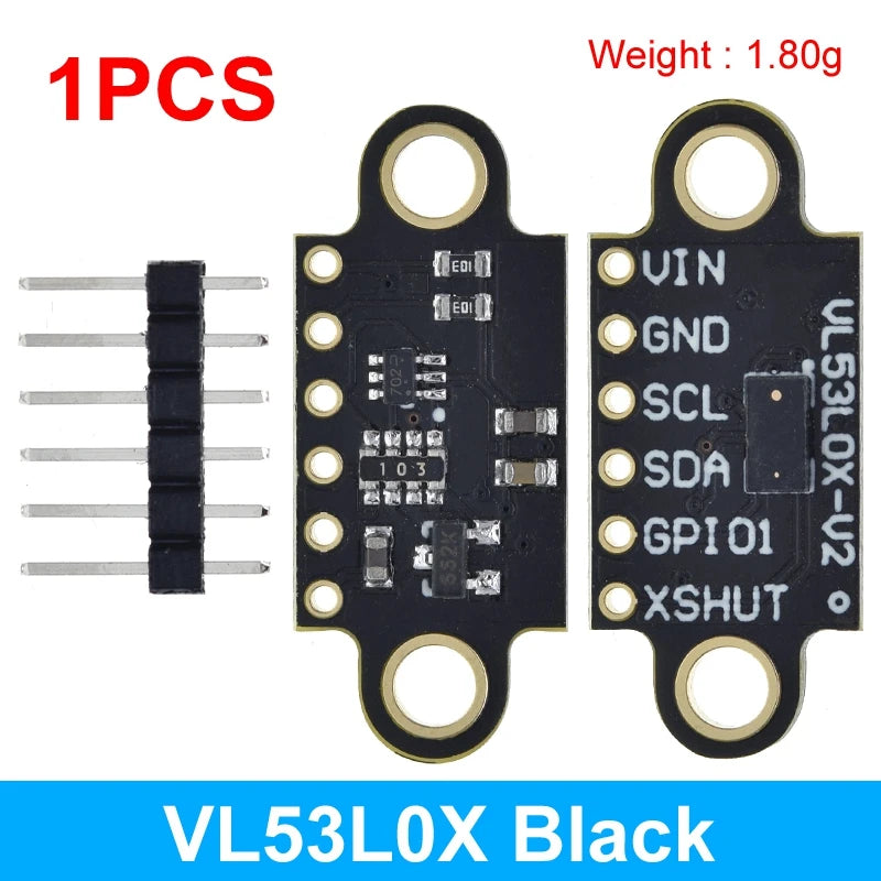 1/5PCS VL53L0X Time-of-Flight (ToF) Laser Ranging Sensor Breakout 940nm GY-VL53L0XV2 Laser Distance Module I2C IIC 3.3V/5V