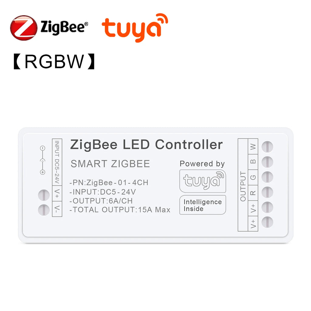 WiFi LED Strip Lights Switch LED Controller Zigbee 3.0 DC5V-24V Tuya CCT RGB RGBW RGBCCT COB Neon Tape Dimmable Smart Dimmer