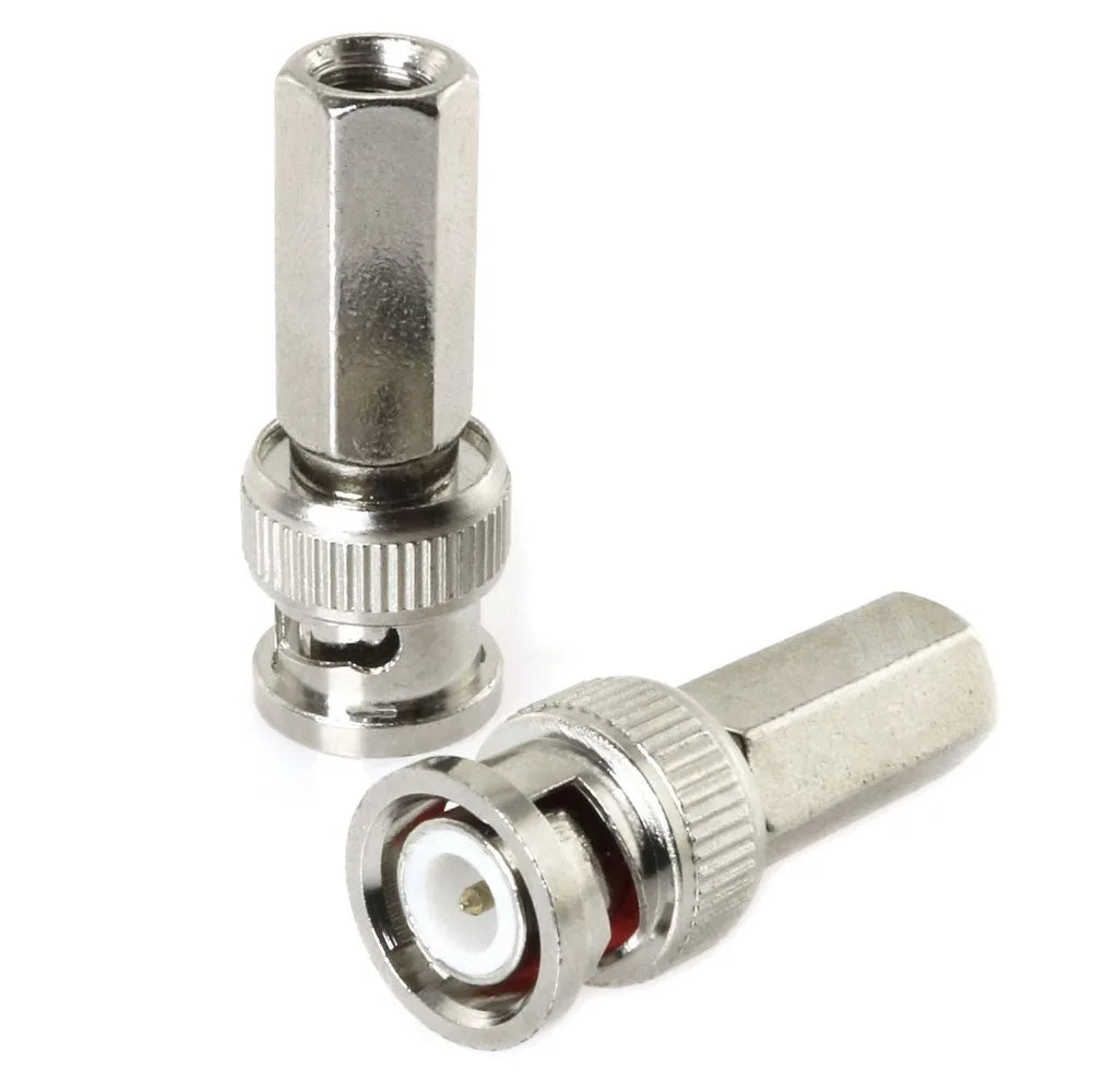 8Pcs BNC Compression Connector Low Loss Male RG59 Coax Coaxial Connectors Cable Adapters 50 Ohm Coupler with Copper Pin
