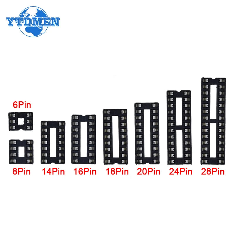 10PCS IC Seat DIP IC Socket Adaptor Solder DIY Sockets 6pin 8pin 14pin 16pin 18pin 20pin 24pin 28pin