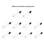 10pairs 3mm 5mm 940nm LEDs Infrared Emitter and IR Receiver Diode Diodes 301A