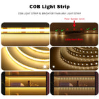 5V Flexible COB LED Strip Light 320LEDs/m White/Red/Blue/Green USB Power with Dimmer/Switch Adhesive Tape Cabinet Room Lighting