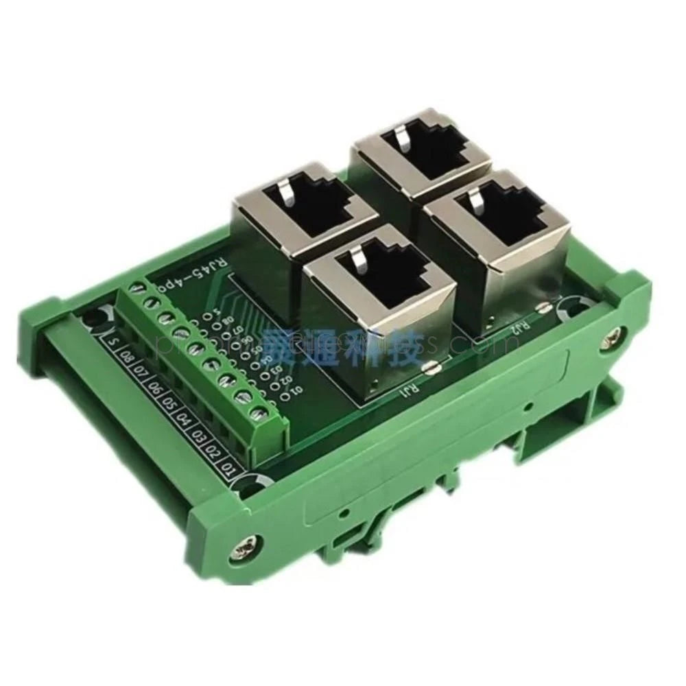 1 To 9 Port RJ45 To Terminals Breakout PCB Board Ethernet LAN Interface Terminal Module Adapter Switch Din Rail Mounting