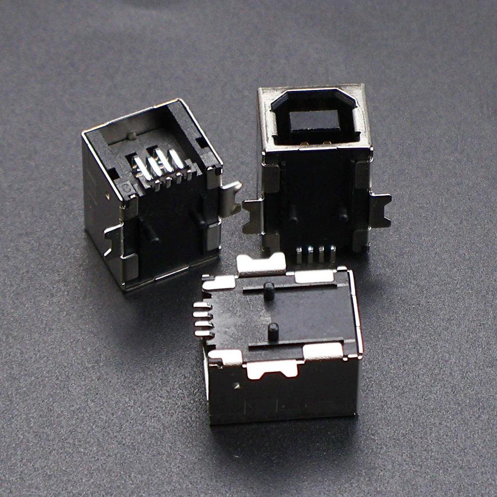 5PCS B Type 90°/180° Connector Soldering DIY Printer Interface Repair USB 2.0 and USB 3.0 Connector Female Socket Male Jack