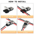T1 T2 Quick-Connect Snap-In Terminals, No Welding No Stripping Automatic Wire Connectors, Professional Electrical Cable Accessor