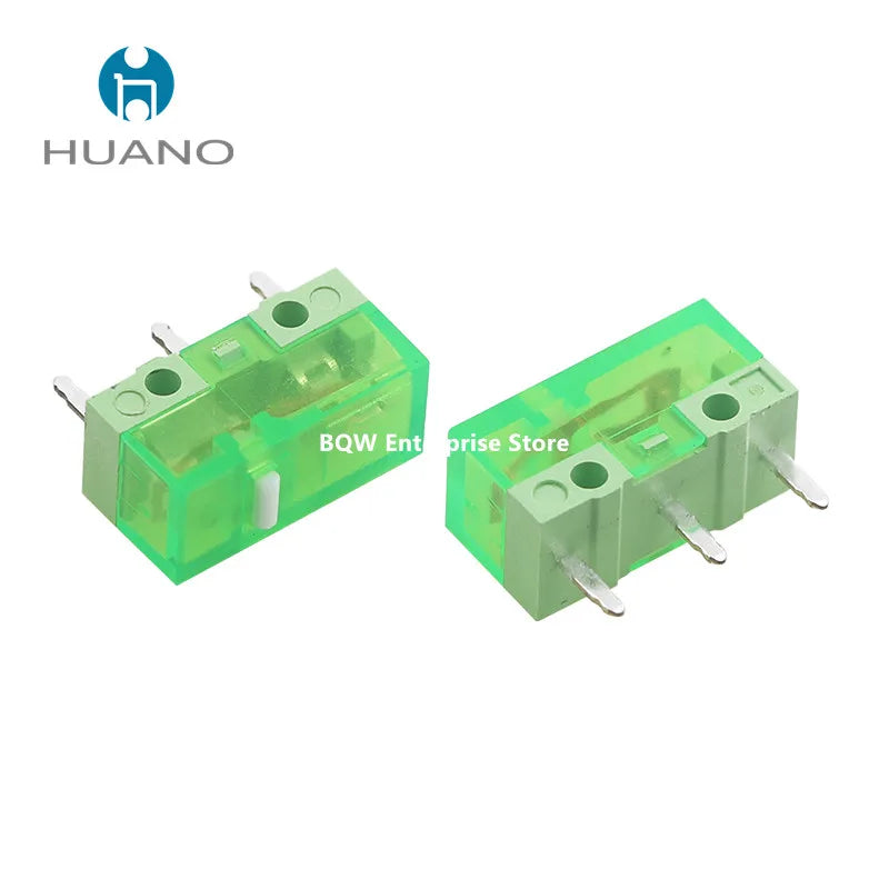 10Pcs New HUANO Mouse Switch Button Yellow Green Purple Transparent White Dot- 90M 100M 120 Million Click Lifespan