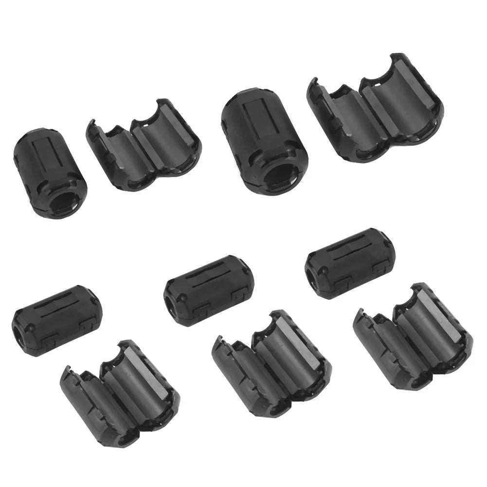 50/20Pcs Small Clamp Ferrite Core Cord Ring Choke Bead RFI EMI Noise Suppressor Filter Clip On Ferrite Cable Connector Clamp Kit