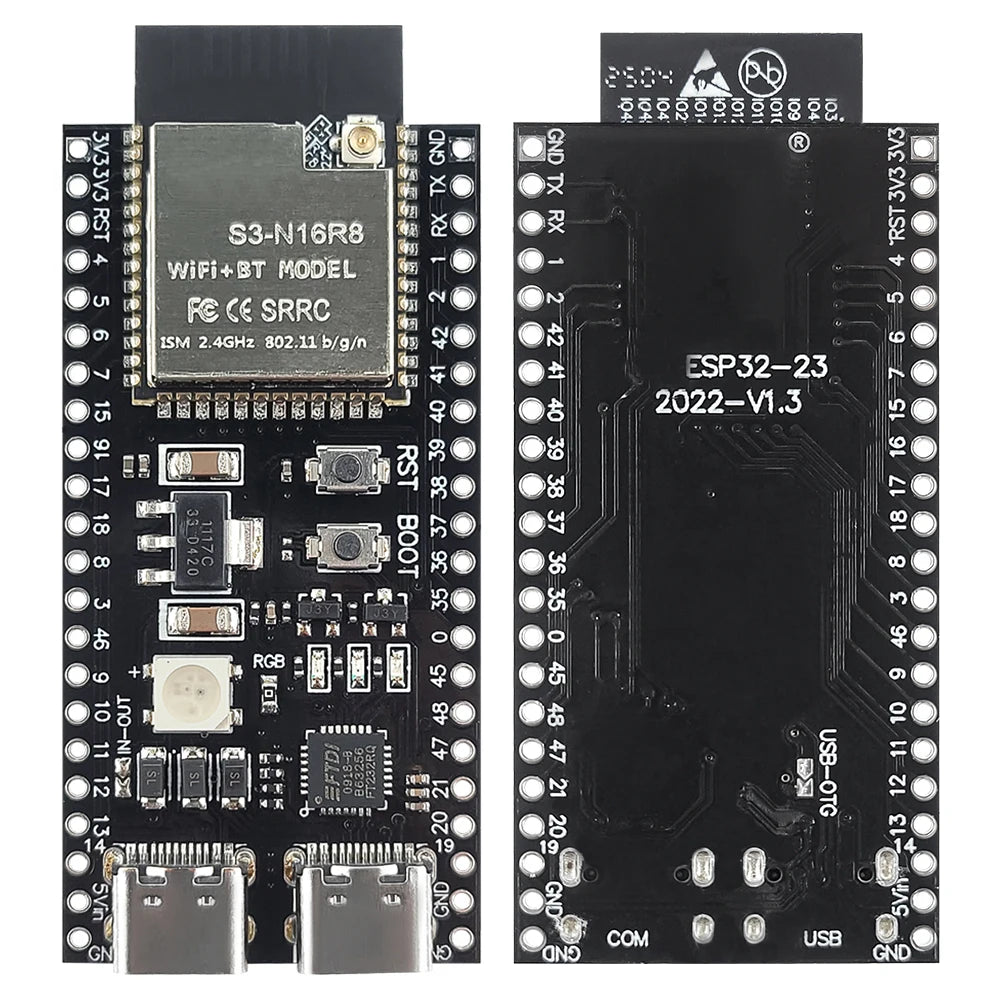 ESP32-S3 Development Board with Expansion Adapter Kit 2.4G Wifi BT Module MCU ESP32-S3 N16R8 44Pin Type-C ESP32-S3