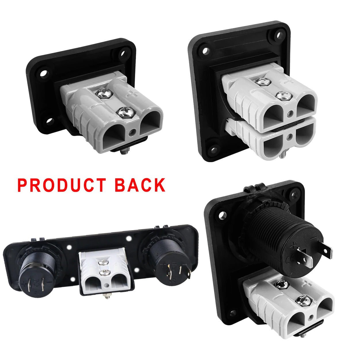 Single/Dual Socket 50A Flush Mount Bracket Panel Cover for Anderson Plug Charging Power&USB Car Caravan Solar Battery Connector