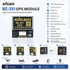 BZGNSS BZ-251 FPV GPS Module with QMC5883 Compass BN-880 Alternative 5V 115200 10Hz 72CH NMEA UBX for F405 F722 Fixed Wing Drone