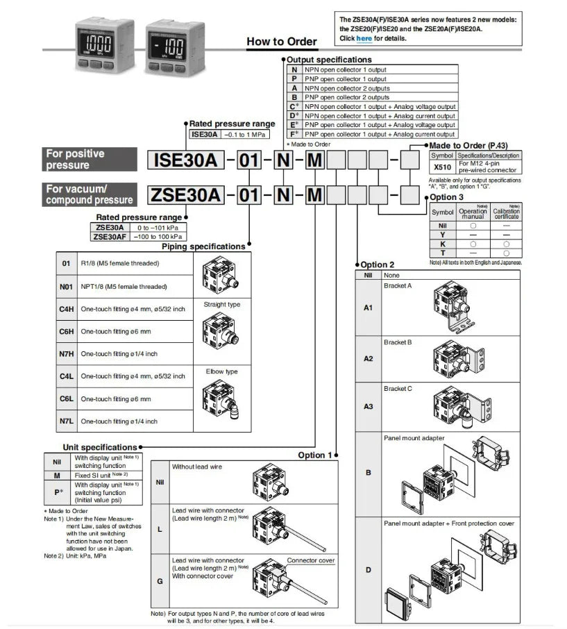 Vacuum Digital Display Pressure Switch High Precision Pressure Gauge Positive and Negative Pressure ISE30A ZSE30A Pneumatic