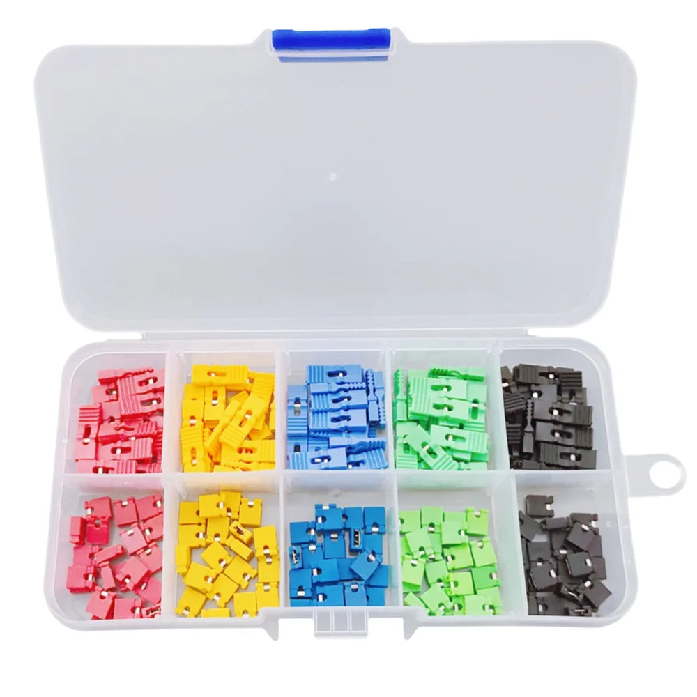 200PCS Jumper Caps Kit 2.54mm Long Handle Circuit Board Short Circuit Cap Pin Blocks for Arduino Raspberry Pi Electronics