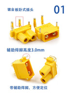Amass XT30 XT60 XT90M/F Connector High Current Male/Female Lithium Battery Charging Gold Plated Plug