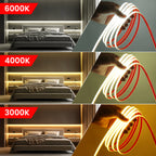 220V Dimmable COB LED Neon Strip Light 288Leds/M IP67 With Switch/Dimmer EU Plug Flexible Adhesive Tape for Home Garden Lighting