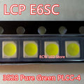 50PCS LCP E6SC 3528 Pure Green PLCC-4 Common Anode SMD LED beads