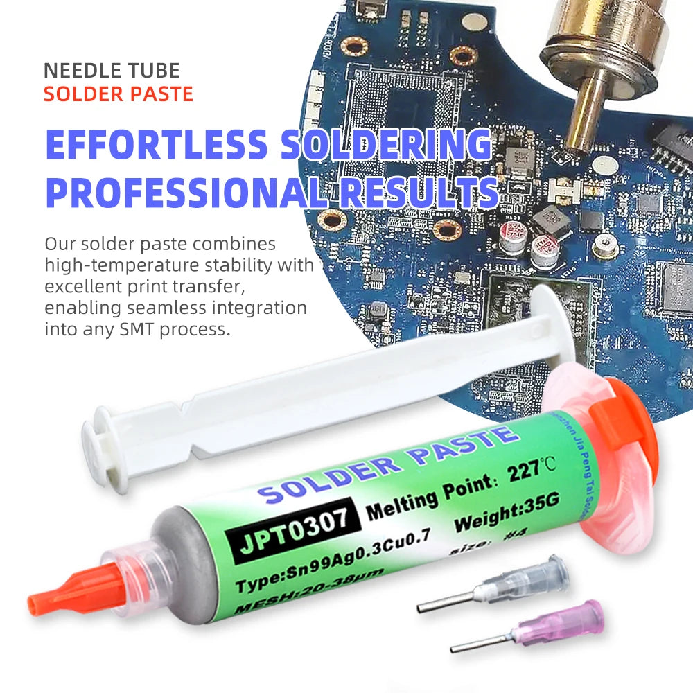 Lead Free High-Temperature Solder Paste Sn99 Ag0.3 Cu0.7 Needle Tube, Mobile Phone USB Socket Repair, LED Soldering